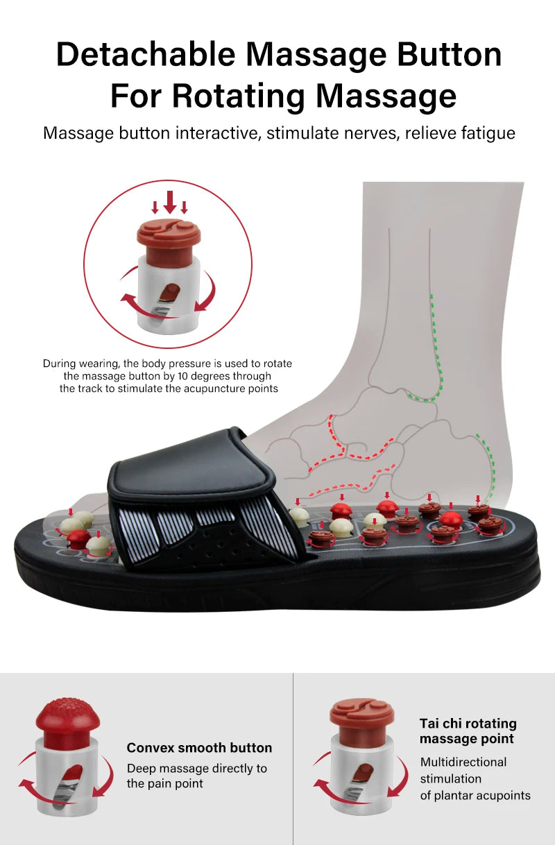 Acupressure Foot Massager Plantar Fasciitis Relief Acupoint Reflexology Stimulation Massage Sandals Slippers Shoes