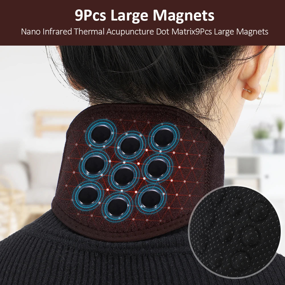 13pcs Self Heating Tourmaline Neck Support Brace Belt Infrared Magnet Therapy Reusable Neck Protector Relieve Pain Health Care