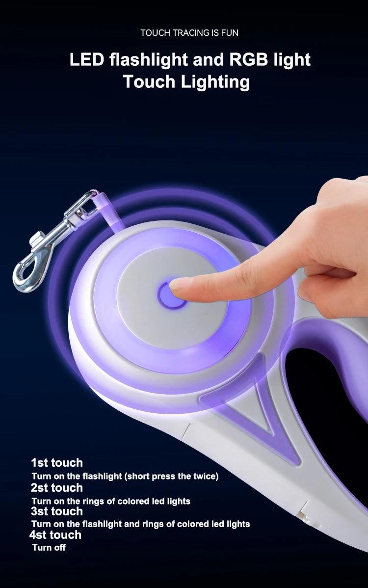 Automatic Retractable Dog Leash LED - FLUAFF