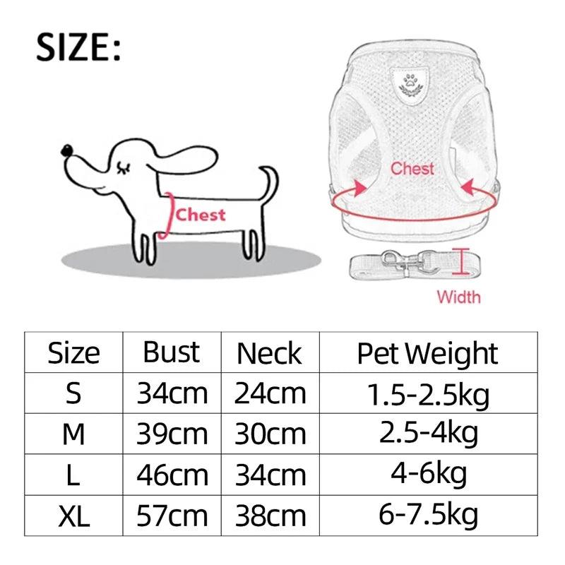 Adjustable Mesh Dog Harness - FLUAFF