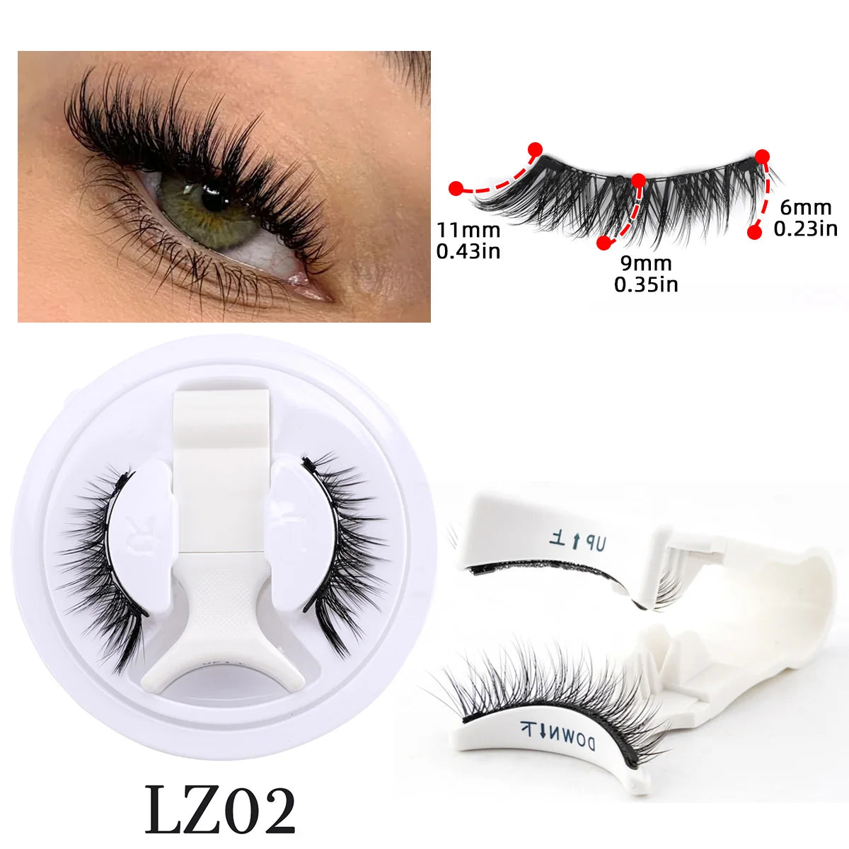 1 Pair Magnetic Eyelashes Handmade Fluffy Faux Mink Lashes Reusable Natural False Eyelashes