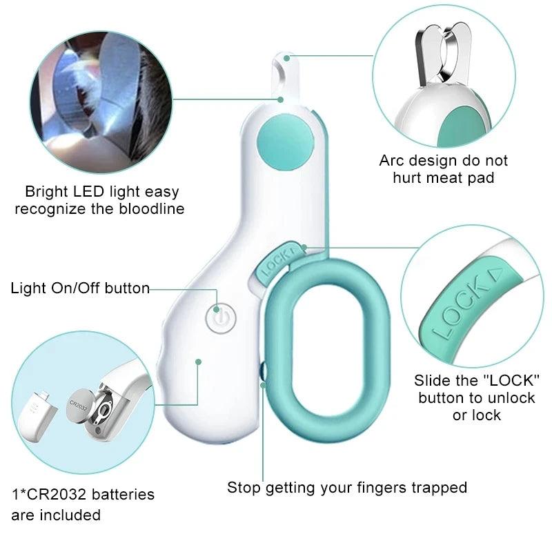 LED Light Pet Nail Clipper - FLUAFF