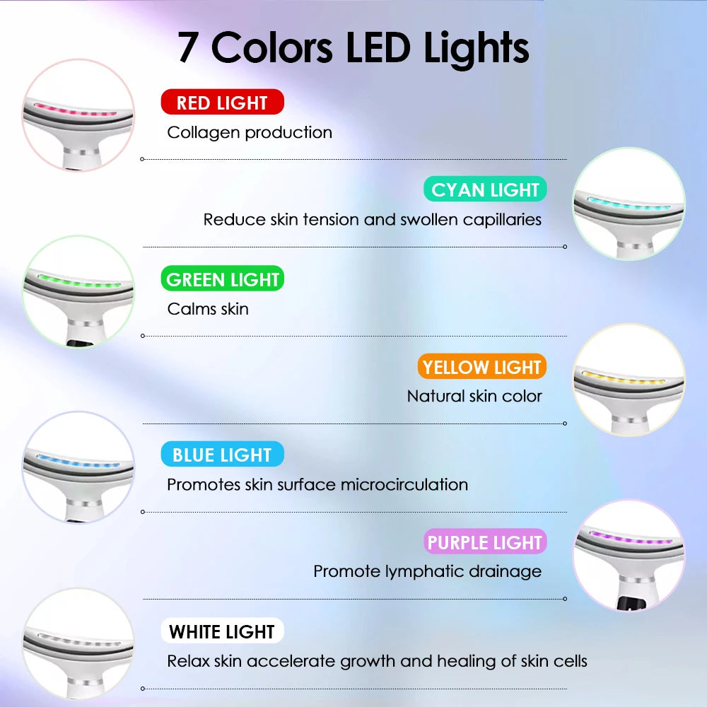 Facial Lift 7 Modes Electric Vibration Massage Skin Tightening LED Beauty Device