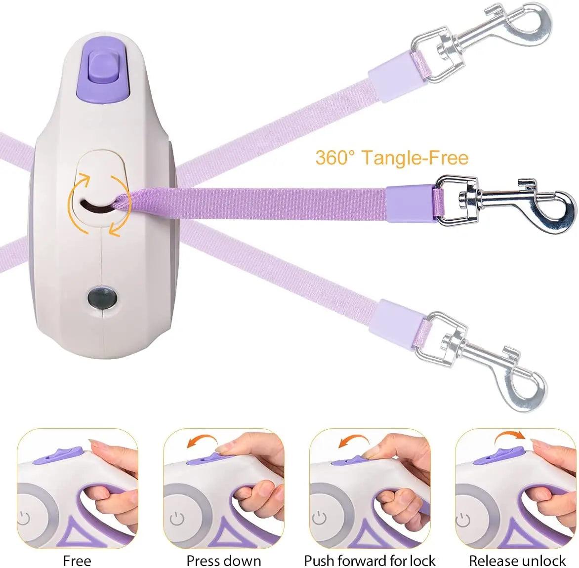 Automatic Retractable Dog Leash LED - FLUAFF