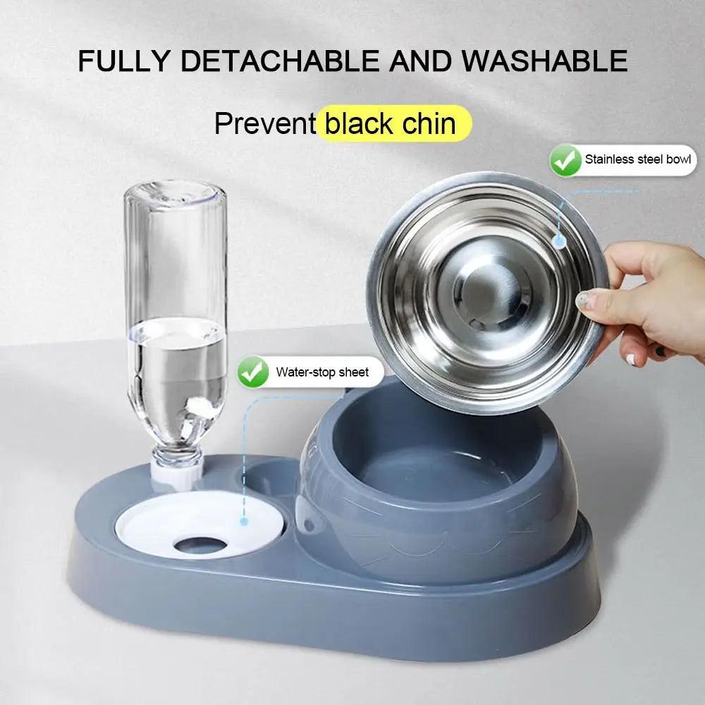 Pet Food Bowl with Water Dispenser - FLUAFF