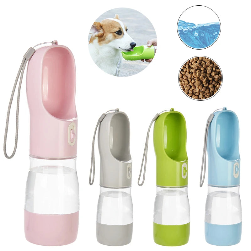Portable Dog Water Bottle With Food Container Travel 2 in 1 Pet Water Dispenser For Small Large Dogs Cat Labrodor Drinking Bowls