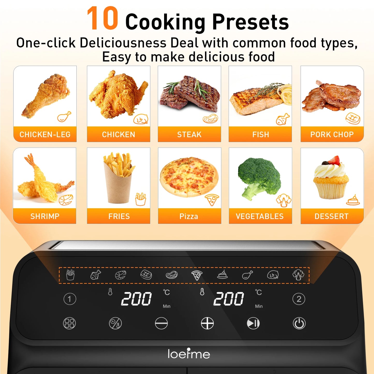 Dual Zone Digital Air Fryer, 2 Drawers, 7.6L