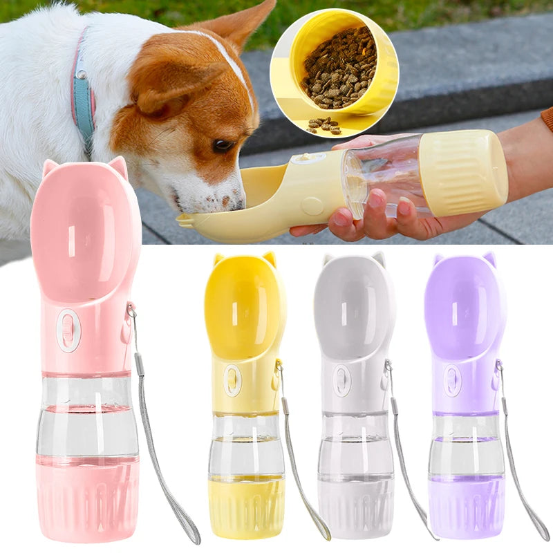 Portable Dog Water Bottle With Food Container Travel 2 in 1 Pet Water Dispenser For Small Large Dogs Cat Labrodor Drinking Bowls