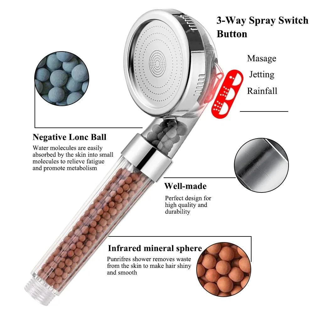 New 3 Functions High Pressure SPA Shower - FLUAFF