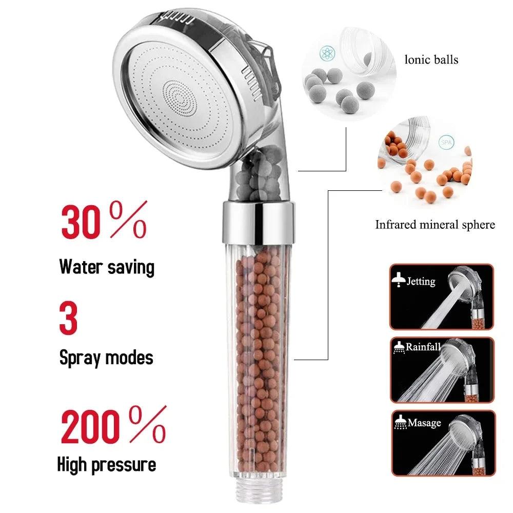 New 3 Functions High Pressure SPA Shower - FLUAFF