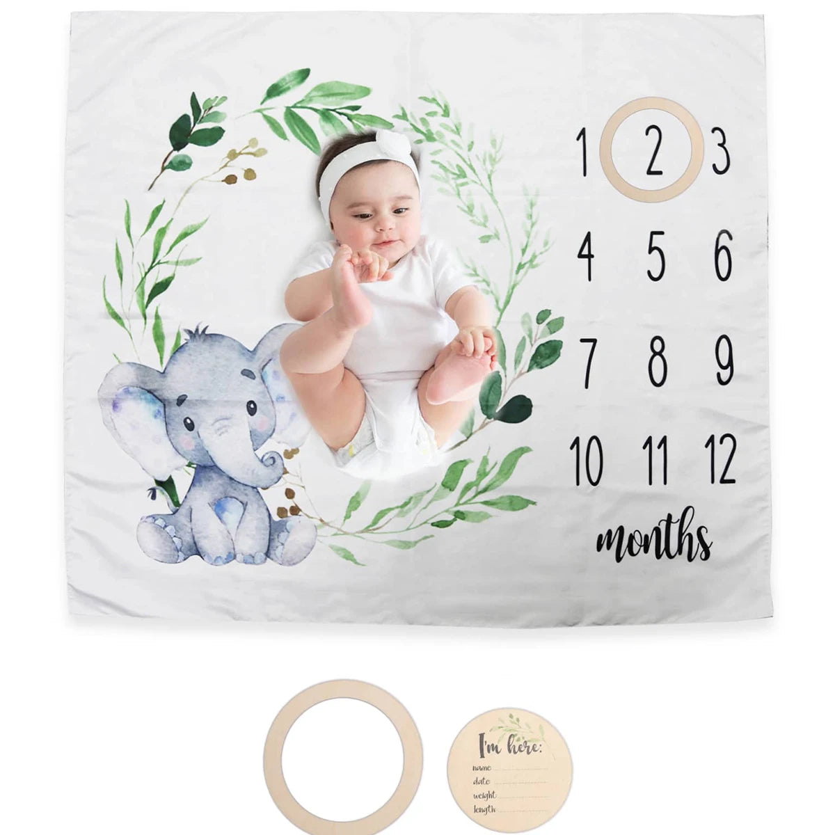 Newborn Milestone Blankets Baby Monthly Growth