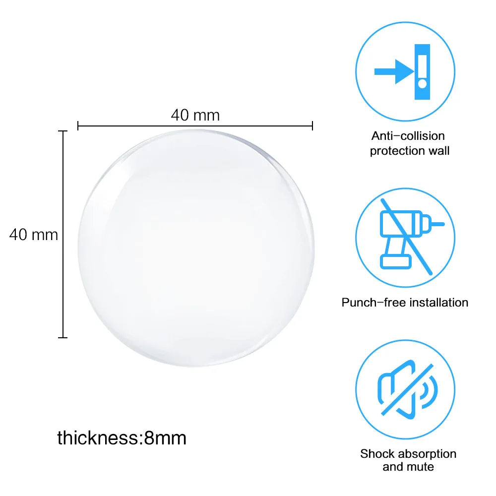 Round Transparent Soft Silicone Non-slip Door Stopper