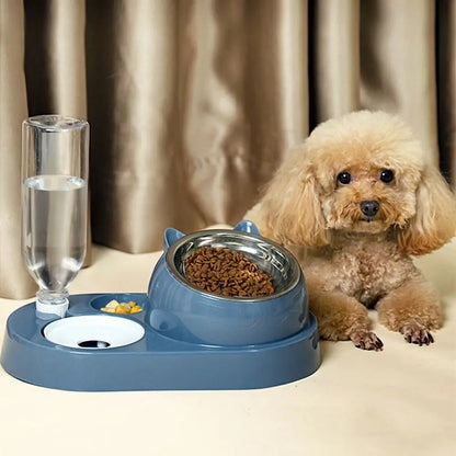 Pet Food Bowl with Water Dispenser