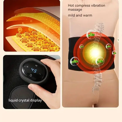 Electric Heating Waist Massager, Portable Graphene Lumbar Heating Belt, Multi-gear Adjustment TYPE-C Heat Massage Waist Brace