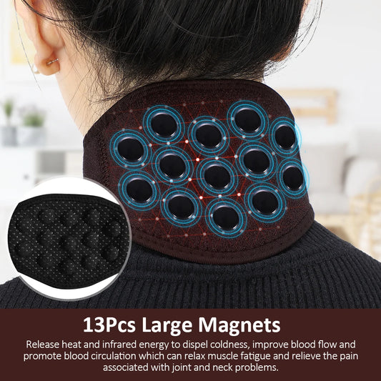 13pcs Self Heating Tourmaline Neck Support Brace Belt Infrared Magnet Therapy Reusable Neck Protector Relieve Pain Health Care
