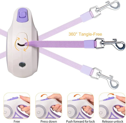 Automatic Retractable Dog Leash LED