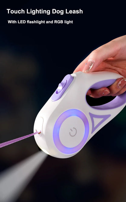 Automatic Retractable Dog Leash LED